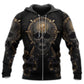 Golden Skull True King Quote Art – 3D Hoodie