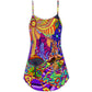 Hippie Colorful Love Life – Women's Summer Sleeveless V-Neck Camisole Dress