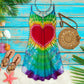 Hippie Butterfly Summer Heart – Women's Summer Sleeveless V-Neck Camisole Dress