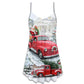Santa Red Truck Christmas – Women's Summer Sleeveless V-Neck Camisole Dress