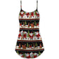 Santa Reindeer Bear Night – Women's Summer Sleeveless V-Neck Camisole Dress