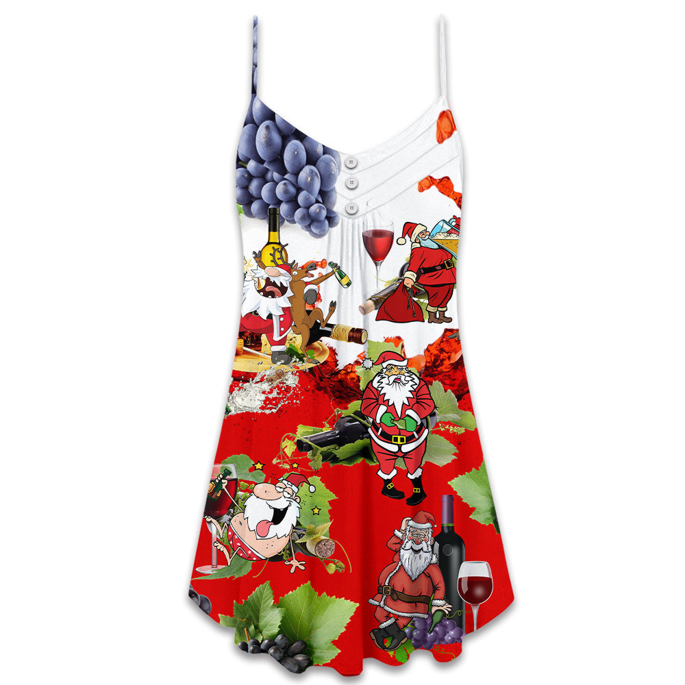 Christmas Santa Party Night – Women's Summer Sleeveless V-Neck Camisole Dress