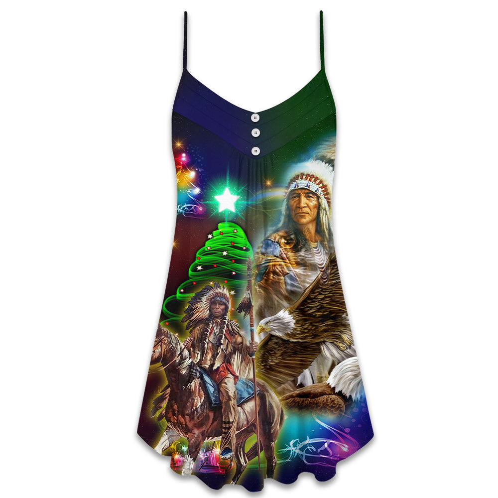 Native Elder Christmas Style – Women's Summer Sleeveless V-Neck Camisole Dress