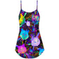 Space Cat Evolution Style – Women's Summer Sleeveless V-Neck Camisole Dress