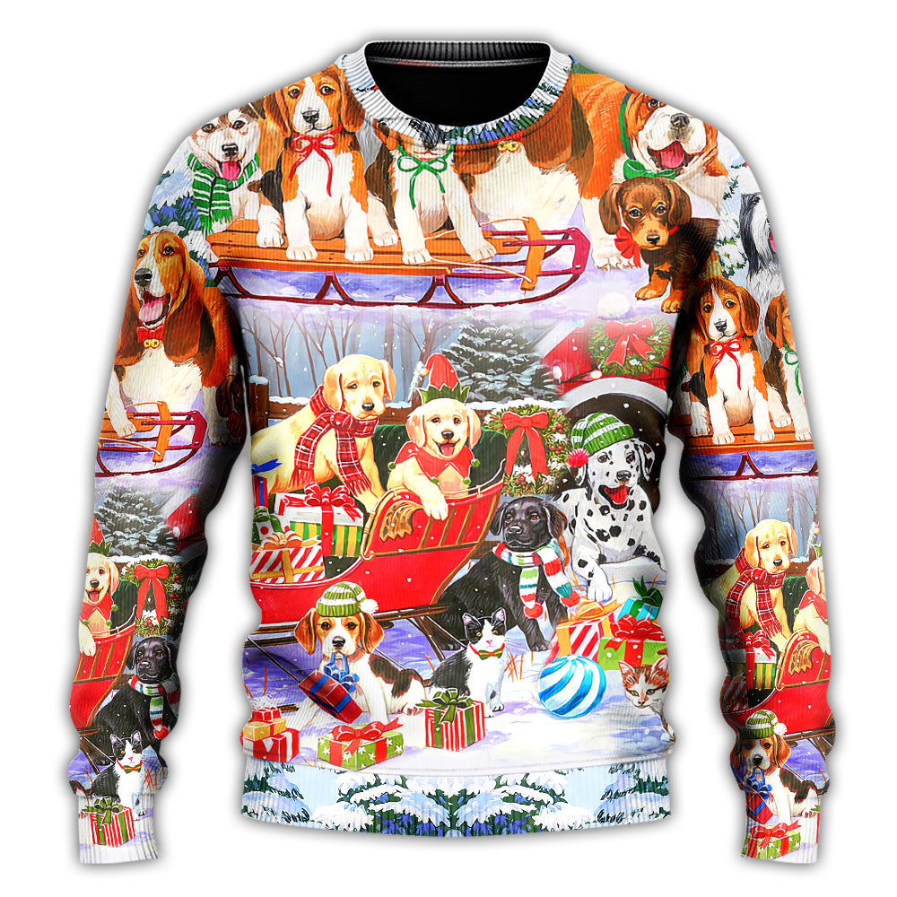 Dog Snowman Christmas Tree Merry – Sweater - Ugly Christmas Sweater