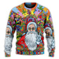 Hippie Santa Colorful Art Style – Sweater - Ugly Christmas Sweater