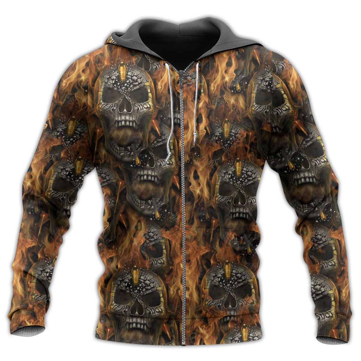 Skull Fire Impact Art - 3D Hoodie