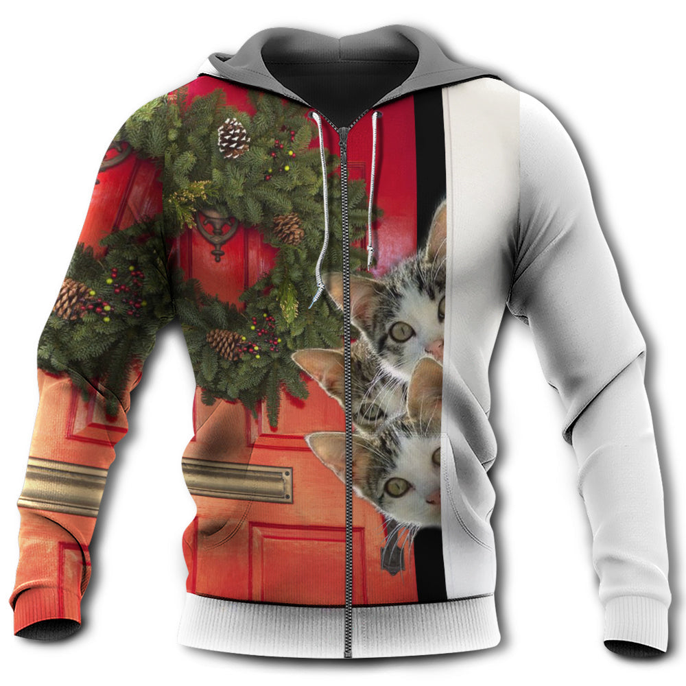 Christmas Cat Waiting For Christmas - Hoodie