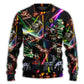 Christmas Tree Neon Art Snowman – Sweater - Ugly Christmas Sweater