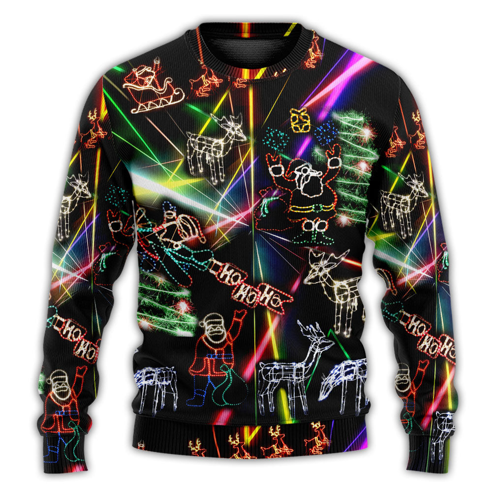 Christmas Tree Neon Art Snowman – Sweater - Ugly Christmas Sweater
