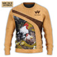 Old Rooster And Cute Chick Farm Art – Sweater - Ugly Christmas Sweater