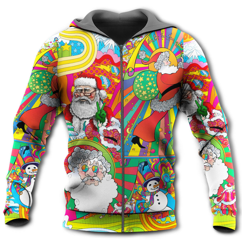 Hippie Santa Merry Xmas Style - 3D Hoodie