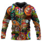 Hippie Mushroom Trippy Colorful Art – 3D Hoodie