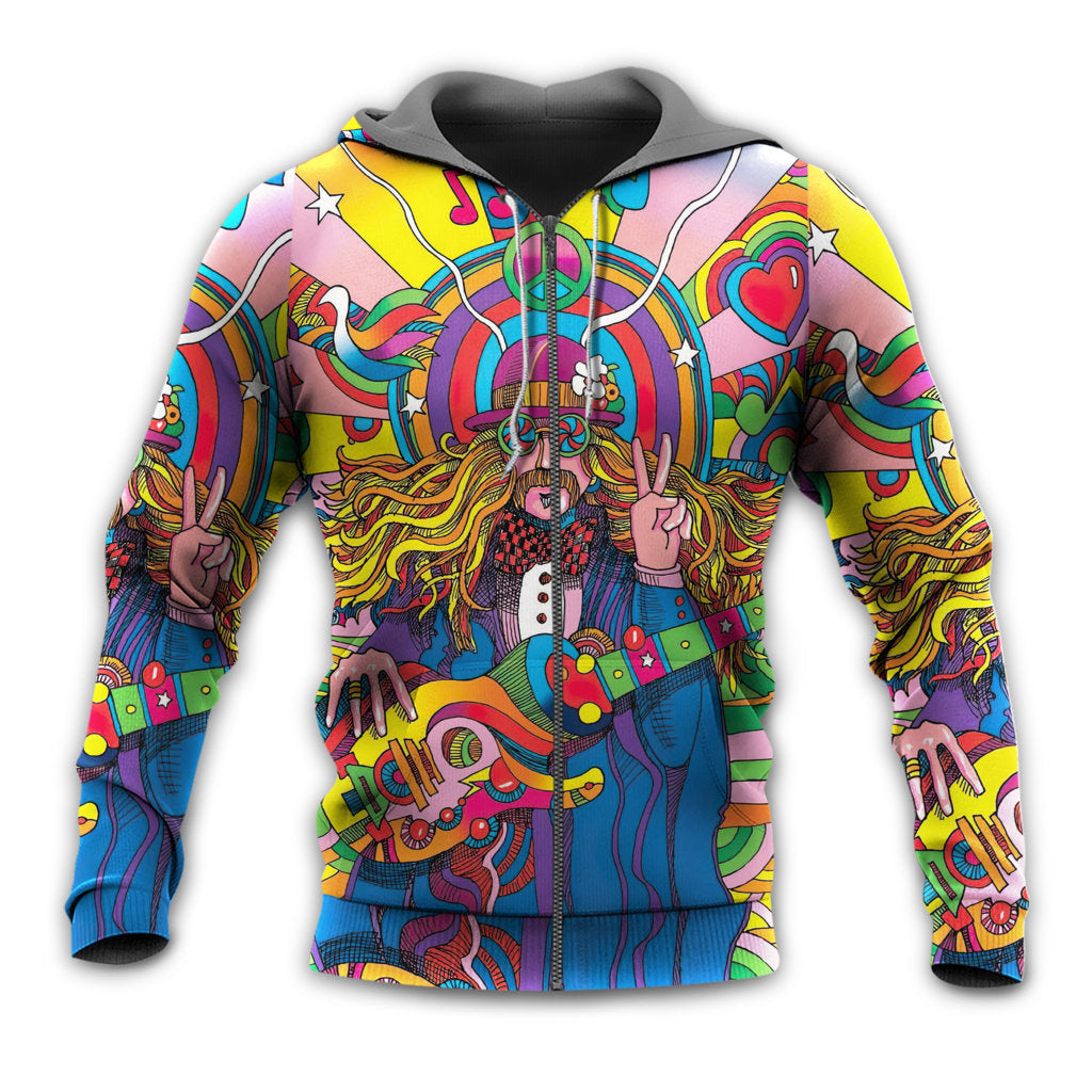 Hippie Rock Music Colorful Style - Hoodie