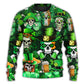 Irish Skull St Patrick Green Light – Sweater - Ugly Christmas Sweater