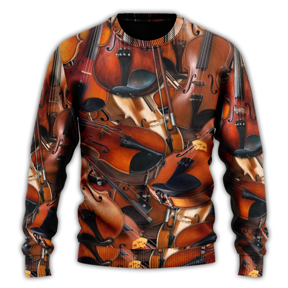 Violin Intelligent Music Quote Style – Sweater - Ugly Christmas Sweater