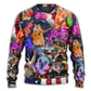 Cat Rocker Independence Day Style – Sweater - Ugly Christmas Sweater