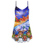 Native Funny Christmas Style – Women's Summer Sleeveless V-Neck Camisole Dress