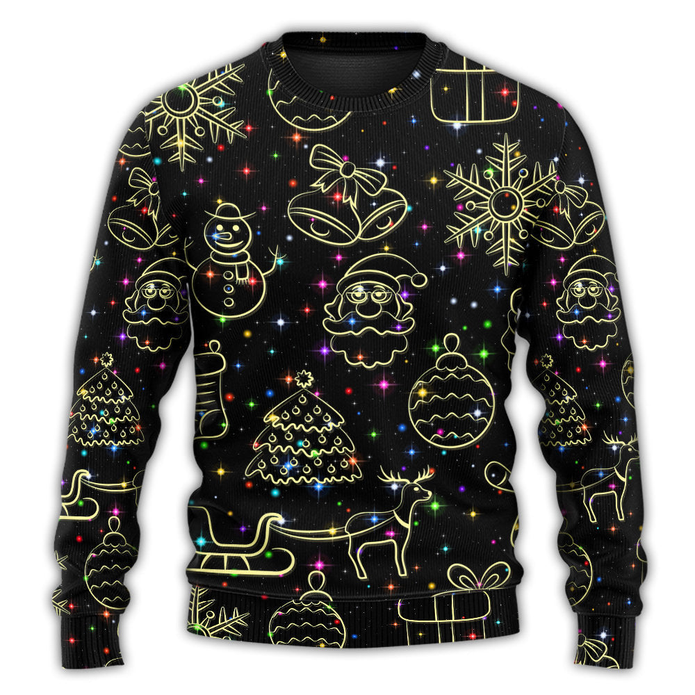 Christmas Neon Light Starry Night Art – Sweater - Ugly Christmas Sweater