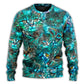 Blue Colorful Cat Art Lover – Sweater - Ugly Christmas Sweater