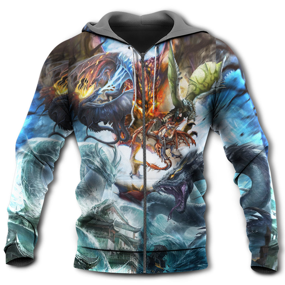 Dragon Battle Of Gods - 3D Hoodie