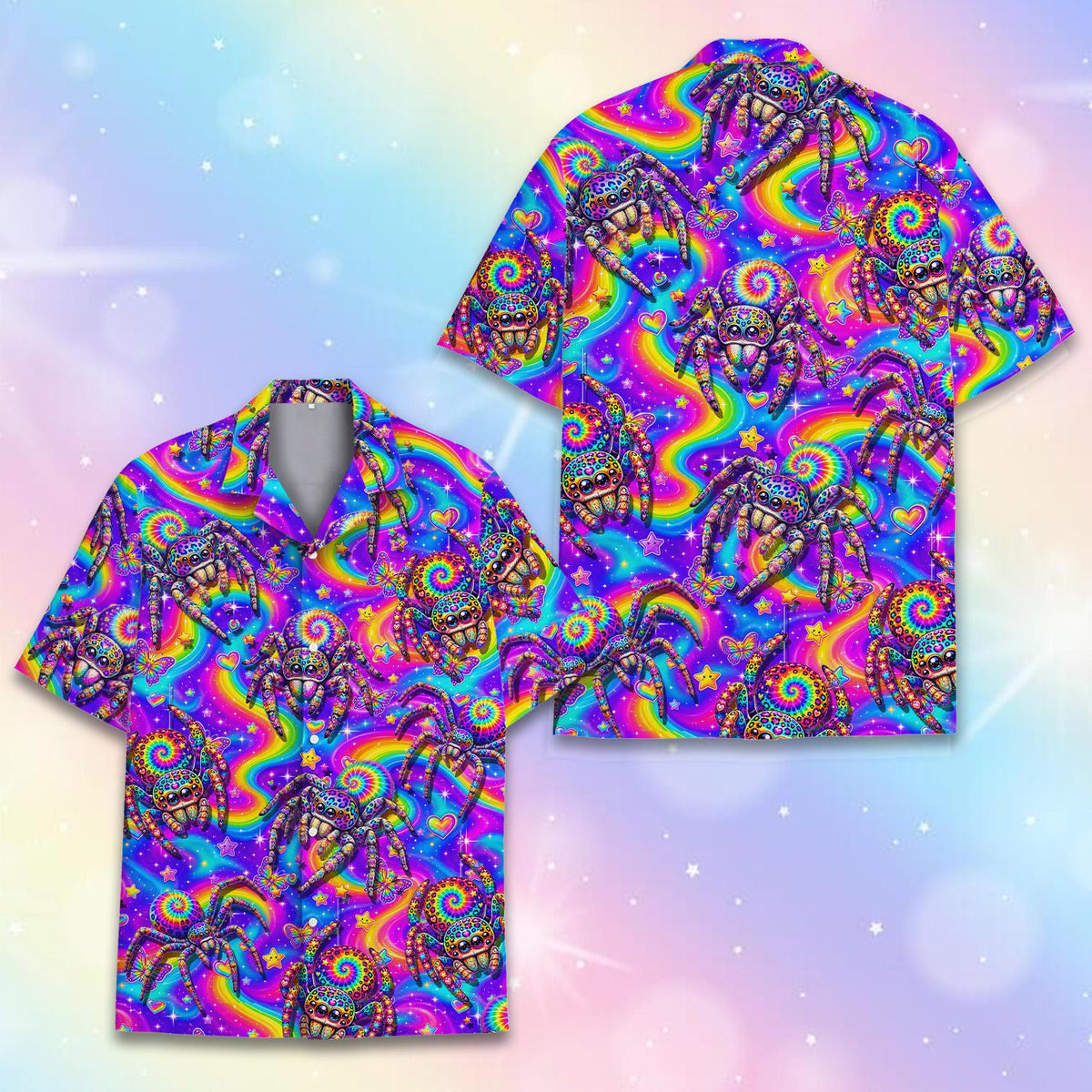 Psychedelic Spider Rainbow Tie Dye Cute Bug – Hawaiian Shirt
