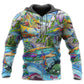 Hippie Shark Colorful Peace - 3D Hoodie