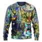 Colorful Cat Art Lover Design – Sweater - Ugly Christmas Sweater