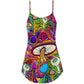 Hippie Mushroom Hypnotic Art – Women's Summer Sleeveless V-Neck Camisole Dress