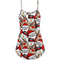 Christmas Cute Santa And Reindeer – Women's Summer Sleeveless V-Neck Camisole Dress