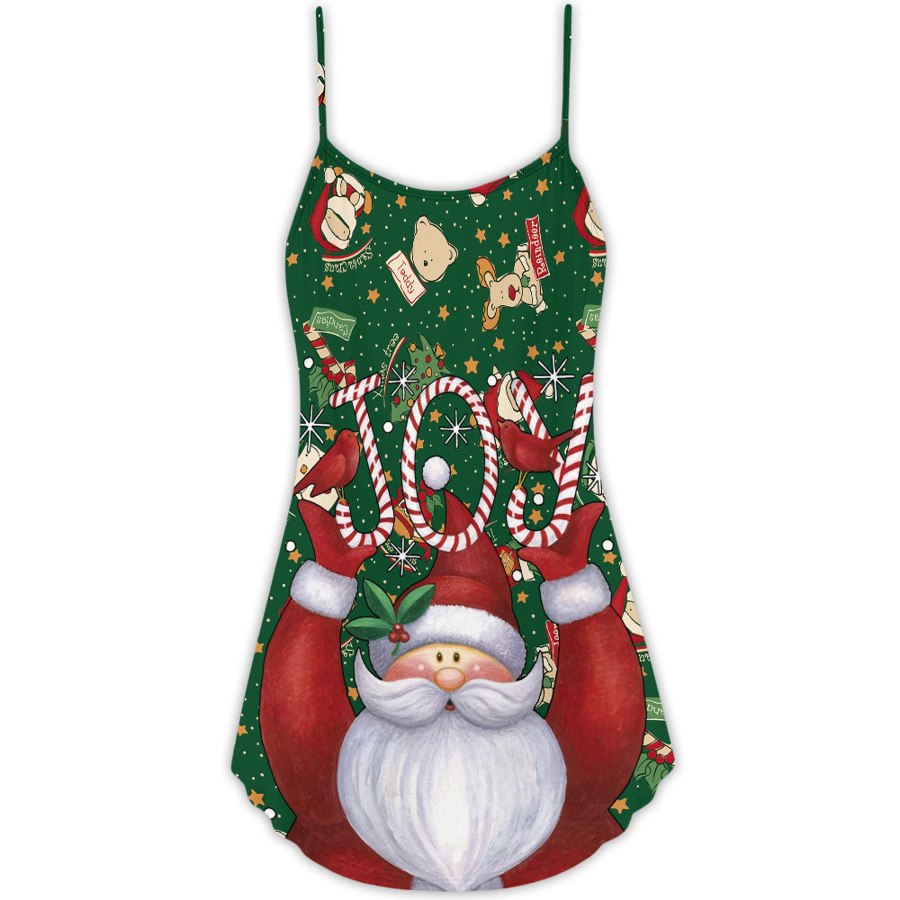 Santa Lover Holiday Joy – Women's Summer Sleeveless V-Neck Camisole Dress