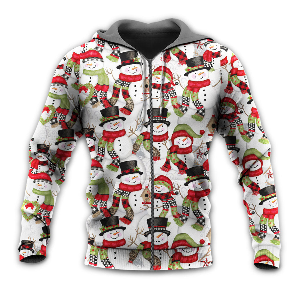 Christmas Snowman Family Happy Xmas - Hoodie