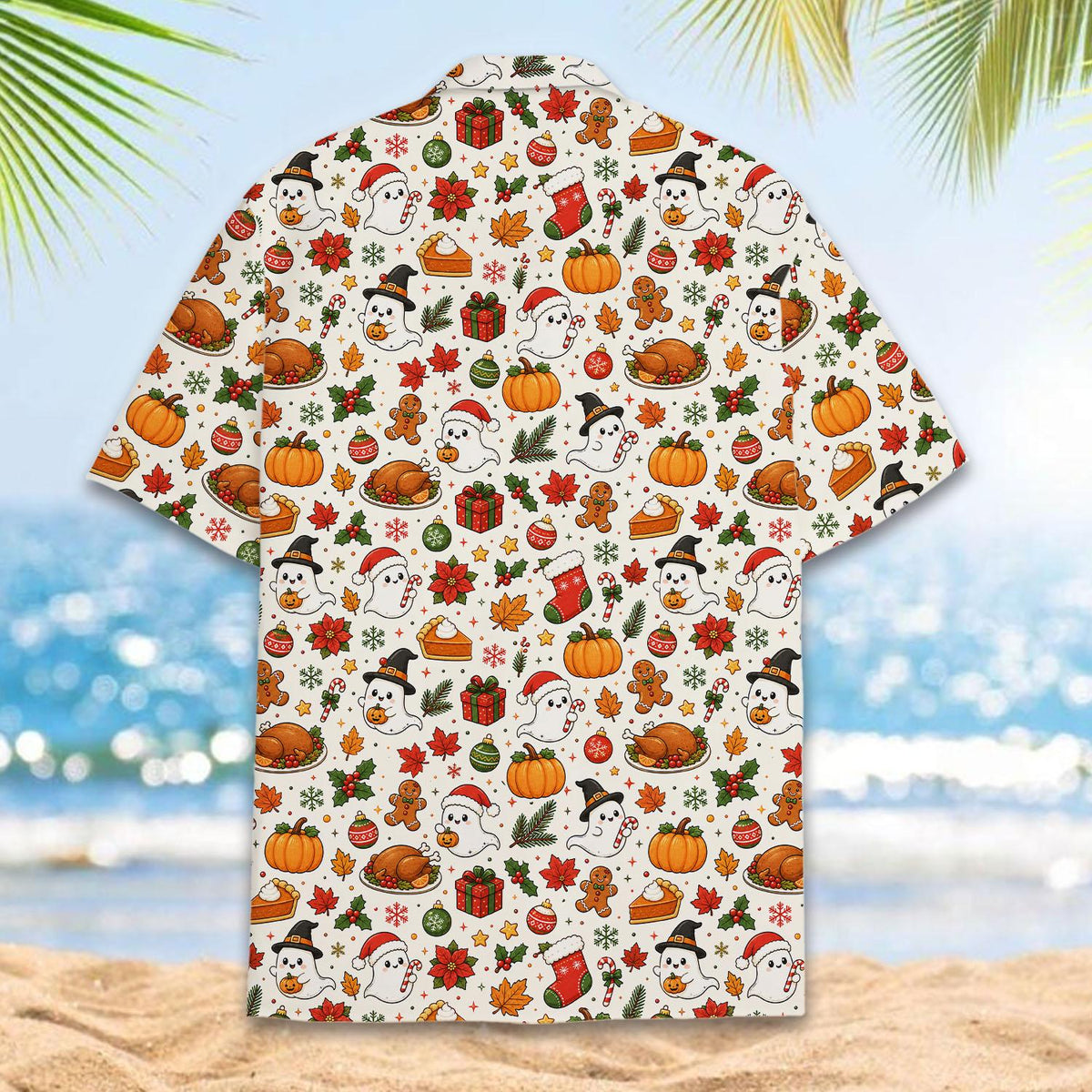 Halloween Thanksgiving Christmas Ghost Pumpkin Turkey – Hawaiian Shirt