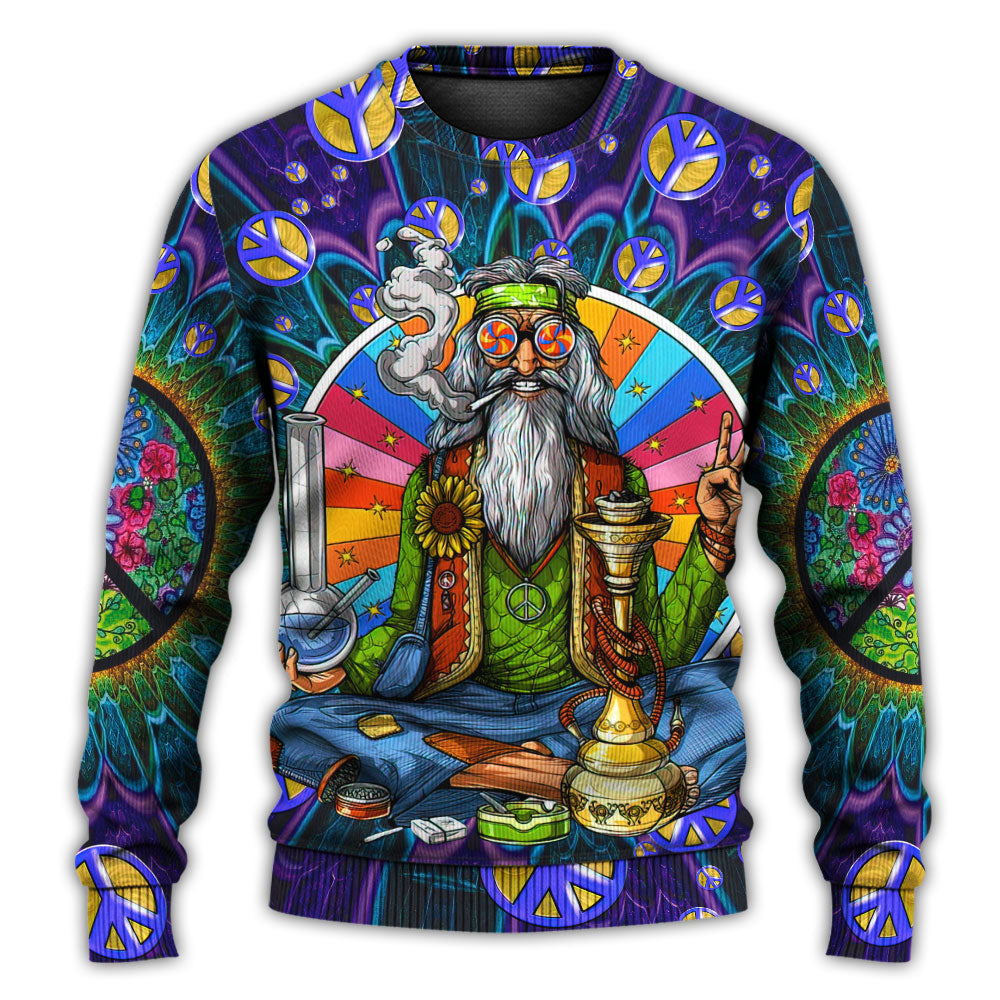 Hippie Peace Sign Retro Style – Sweater - Ugly Christmas Sweater