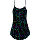 Cute Kitten Neon Art – Women's Summer Sleeveless V-Neck Camisole Dress