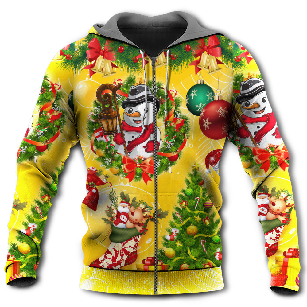 Funny Snowman Christmas Lights - 3D Hoodie