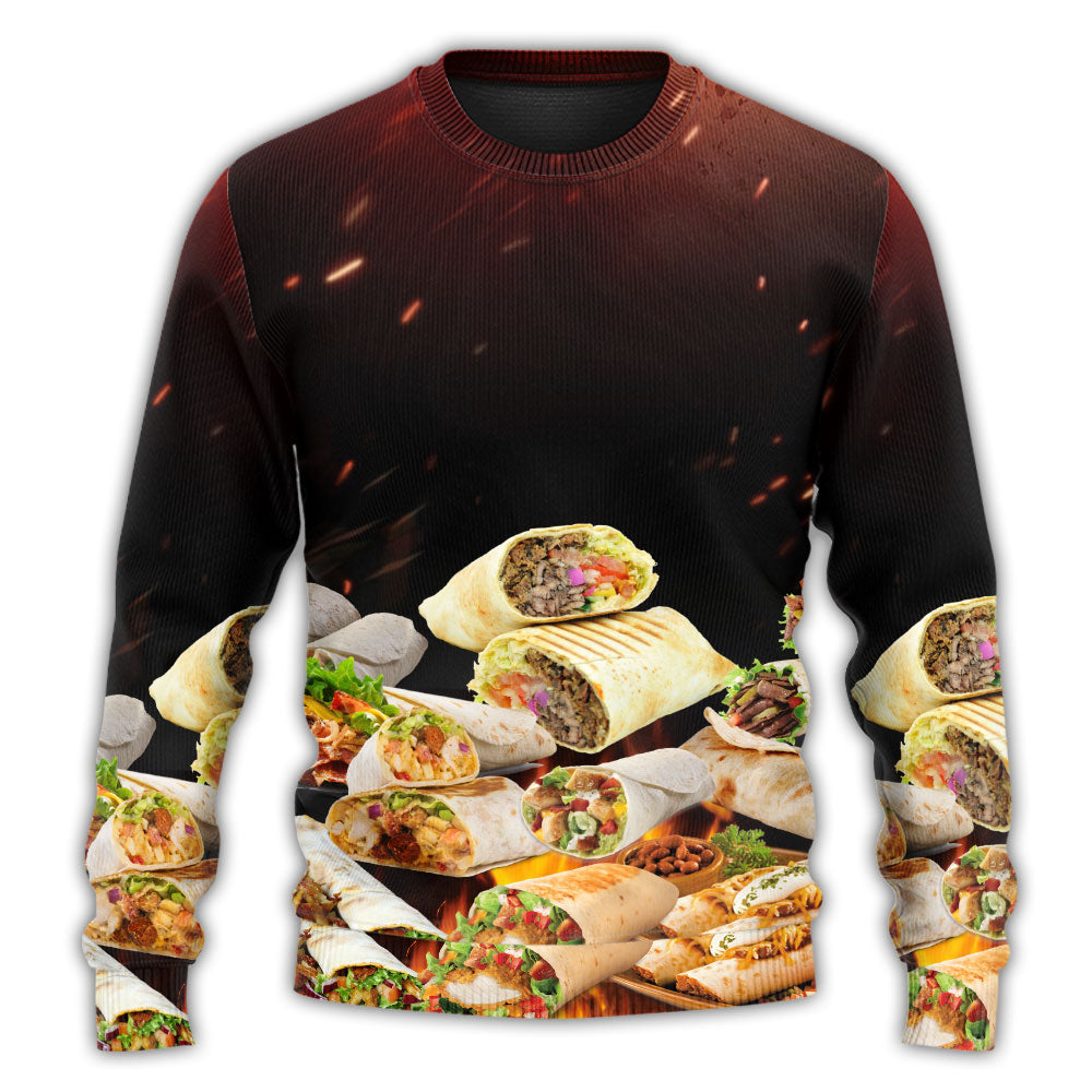 Burritos Fast Food Delicious Art – Sweater - Ugly Christmas Sweater
