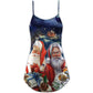 Christmas Santa Snow Night – Women's Summer Sleeveless V-Neck Camisole Dress