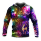 Christmas Reindeer Neon Light Bright Style - Hoodie