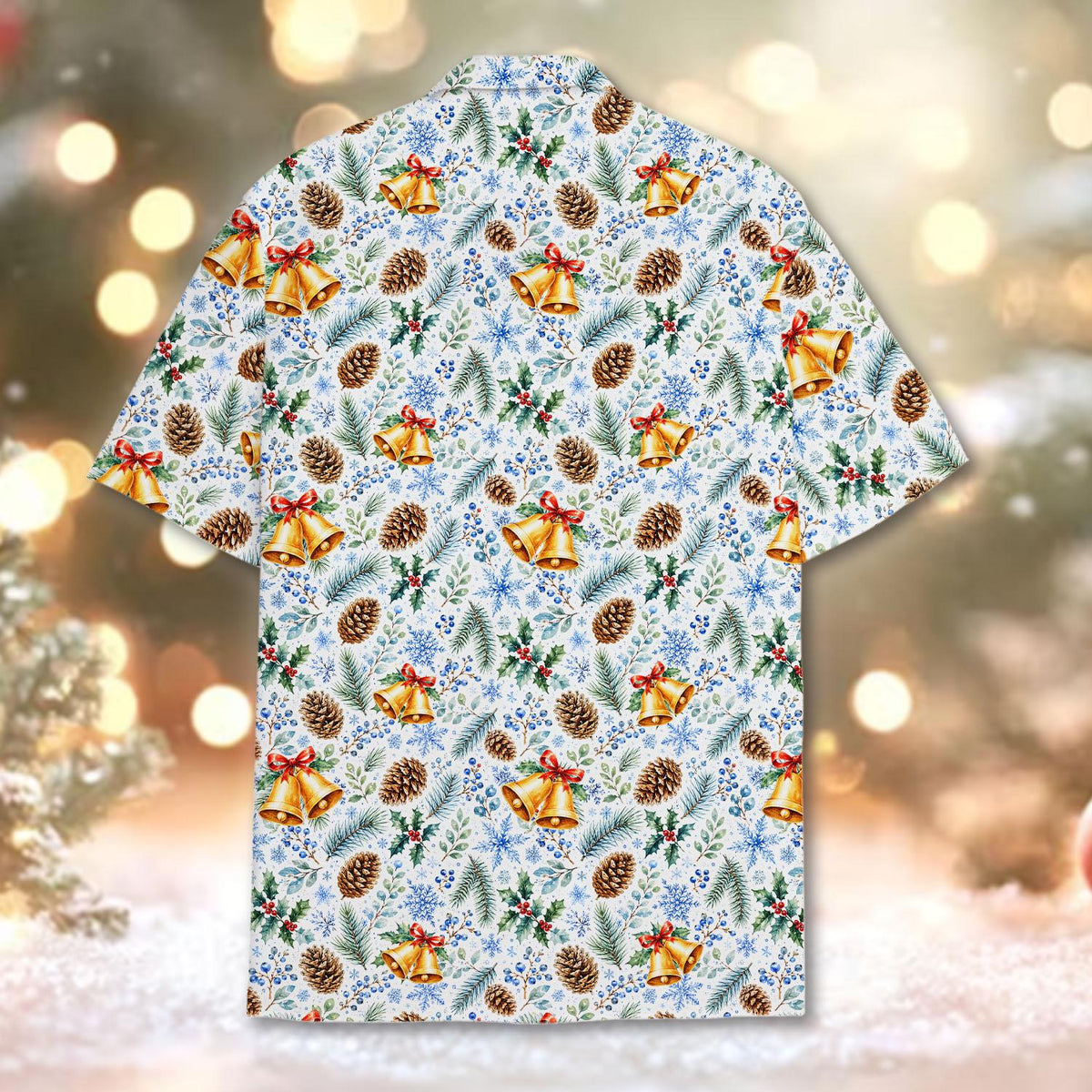 Christmas Pine Cone Bell Holly Snowflake Winter – Hawaiian Shirt