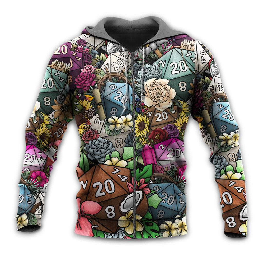 Dice Flower Hippie Art Style - 3D Hoodie