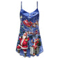 Santa Cozy Light Art – Women's Summer Sleeveless V-Neck Camisole Dress