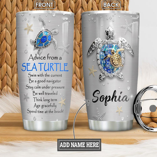 Turtle Love Beach 20 Oz Tumbler For Daily Coffee Tea Water Travel And Gift Ideas