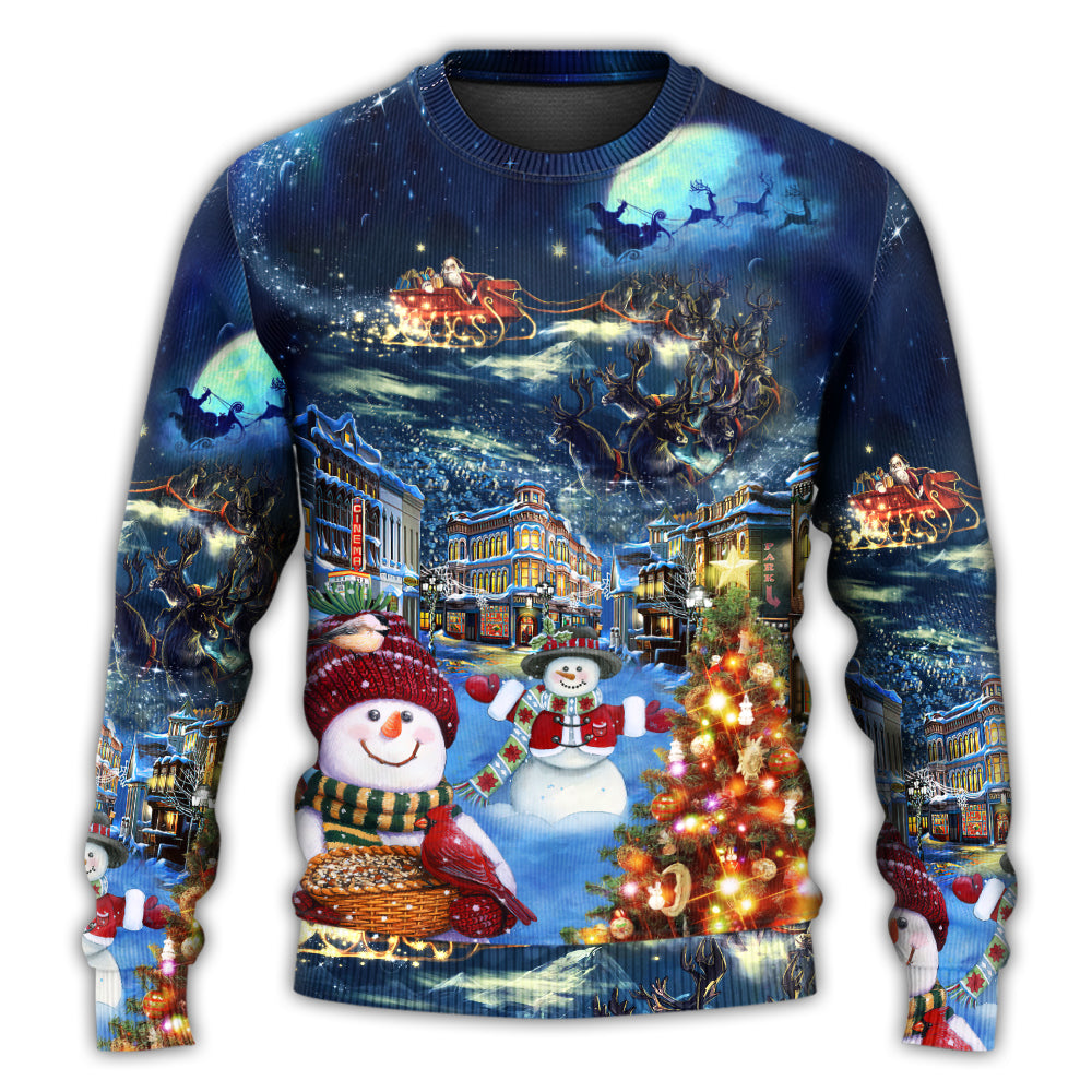 Christmas Family Snowman Santa Love Light – Sweater - Ugly Christmas Sweater