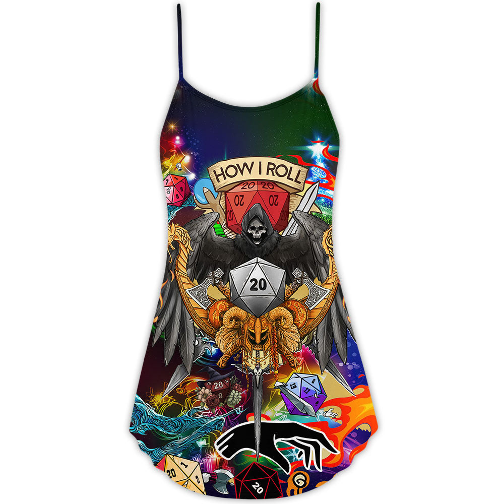 Dice Santa Merry Christmas Snow – Women's Summer Sleeveless V-Neck Camisole Dress