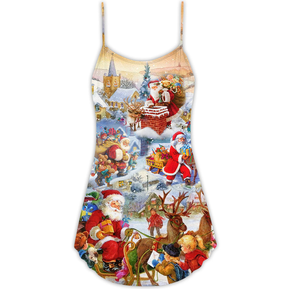 Christmas Holly Jolly Holiday – Women's Summer Sleeveless V-Neck Camisole Dress