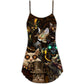 Steampunk Cat Heart Thief – Women's Summer Sleeveless V-Neck Camisole Dress