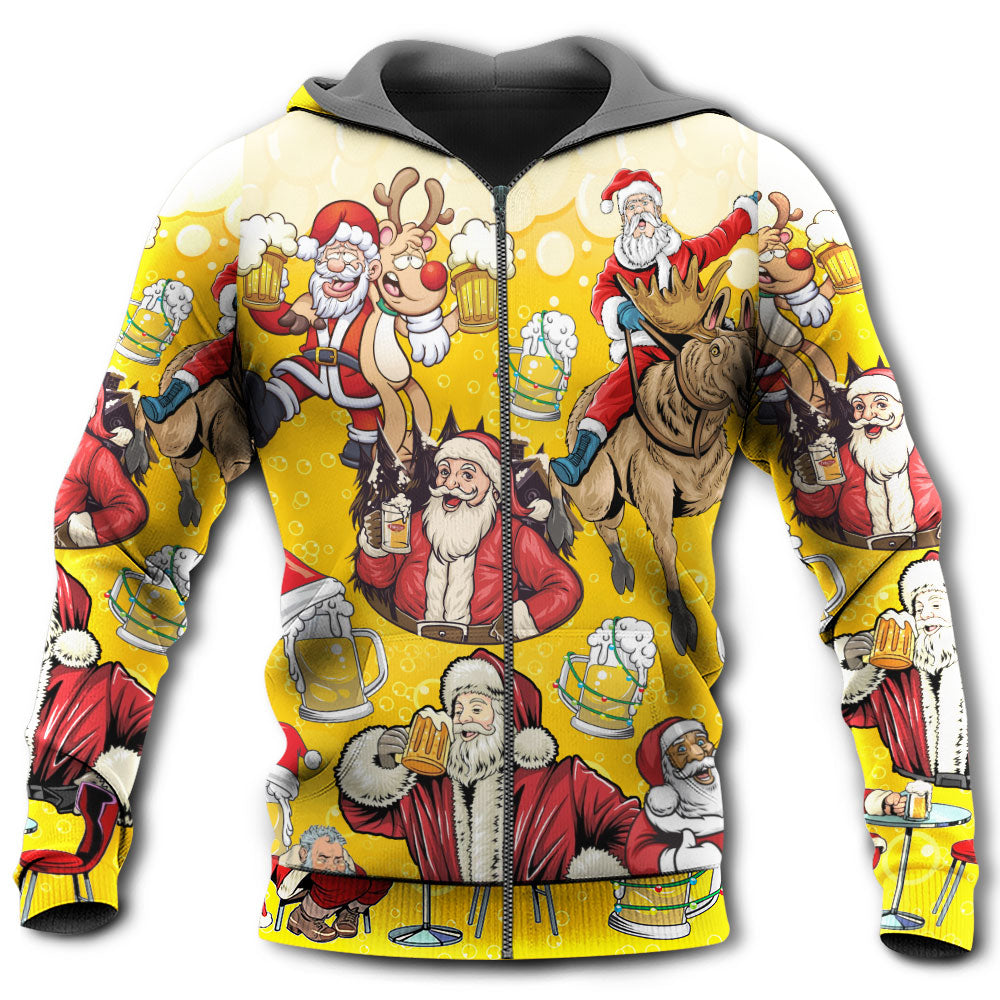 Beer Santa Funny Holiday Style - 3D Hoodie