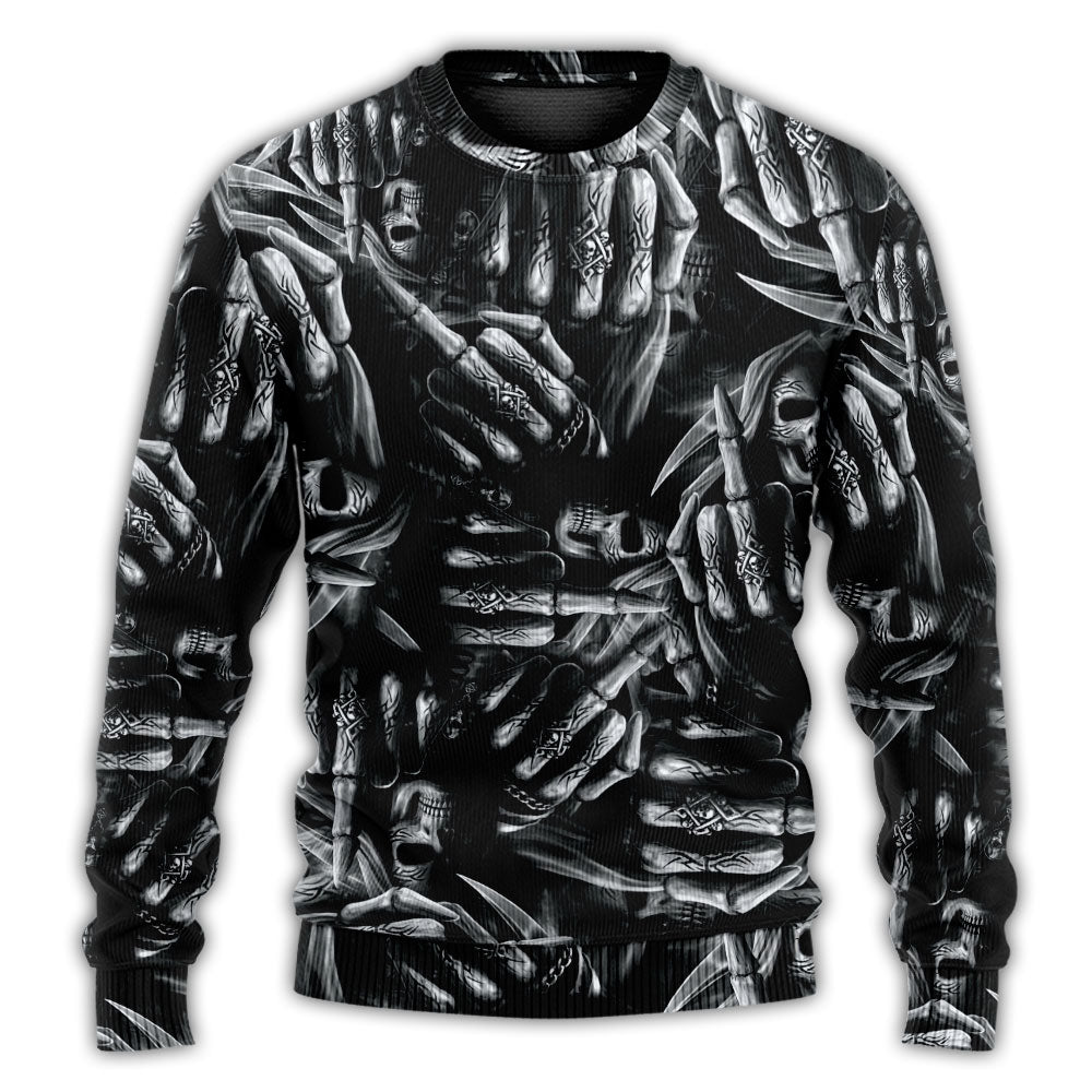 Skull Life Philosophy Dark Art – Sweater - Ugly Christmas Sweater