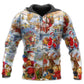Christmas Merry Holly Jolly Quote Art – 3D Hoodie